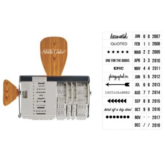 Rotary Stamper Dear lizzy Amy Tangerine Studio Calico WP PHRASES & DATE - Picture 2 of 12
